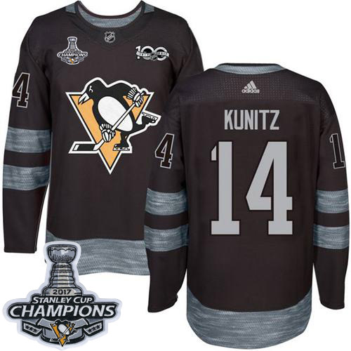 Adidas Penguins #14 Chris Kunitz Black 1917-100th Anniversary Stanley Cup Finals Champions Stitched NHL Jersey